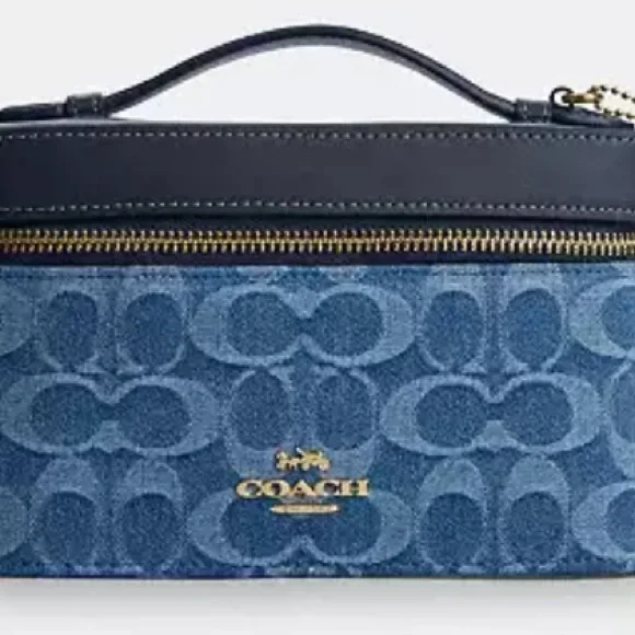 Coach Cosmetic Case In Signature Denim - Picture 3 of 3